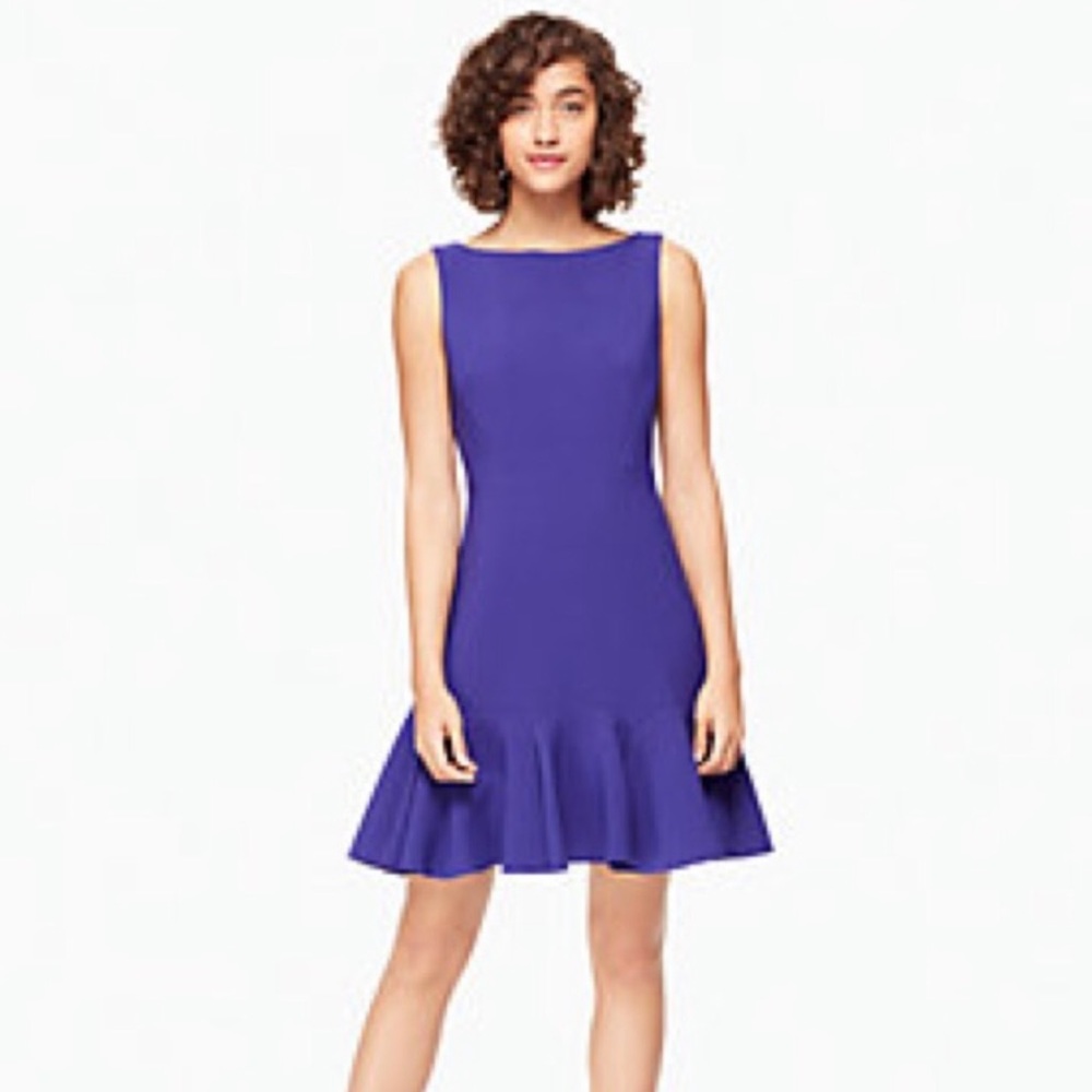 Kate Spade Crepe Flounce Dress in Purple (Night Life Blue) Size 10